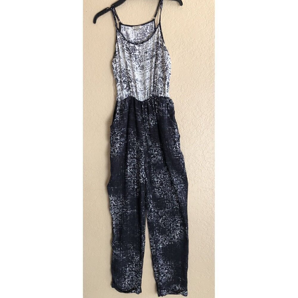 Lily White Women's Printed Drawstring Tapered Jumpsuit Size M - Picture 3 of 11